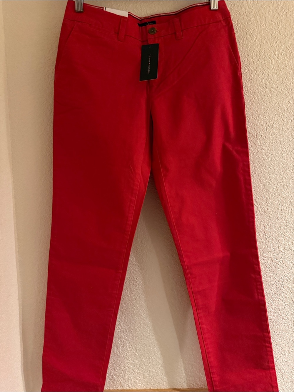 Tommy Hilfiger Red Stretch Slim Chino Pants